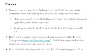 Exploration of Portrayals of Romantic Relationships between Bilbo