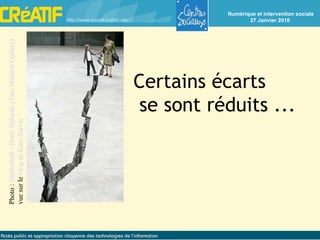 Certains écarts  se sont réduits ... Photo :  Shibboleth - Doris Salcedo (Tate Modern Gallery)  vue sur le  blog de Kate Zarvis 