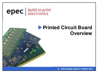  Printed Circuit Board
Overview

 DELIVERING QUALITY SINCE 1952.

 