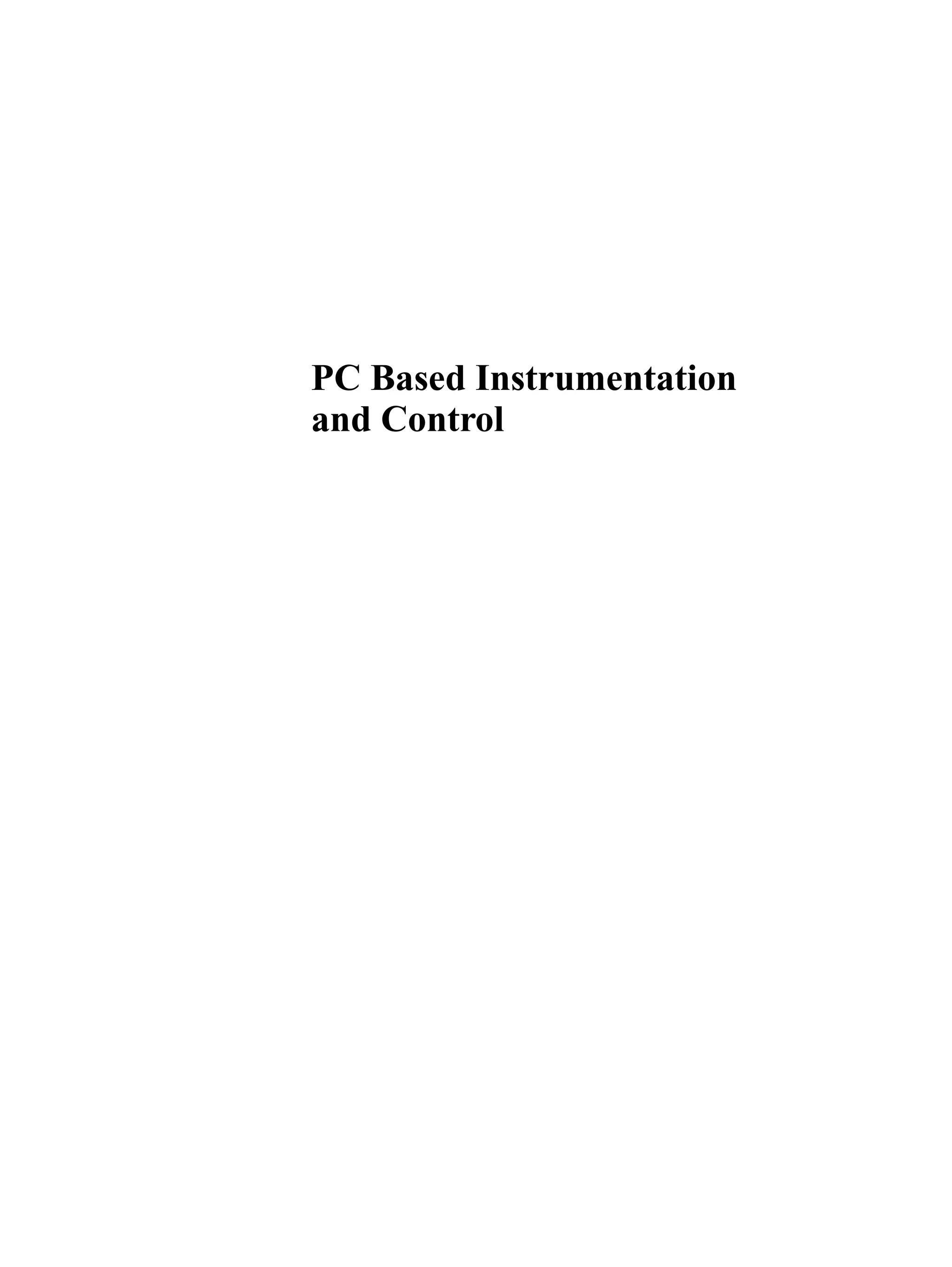 Pc based instrumentation and control | PDF