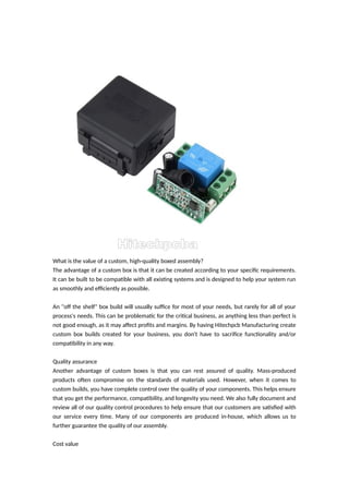 PCB Box Build Assembly OEM assembly manufacturing | PDF