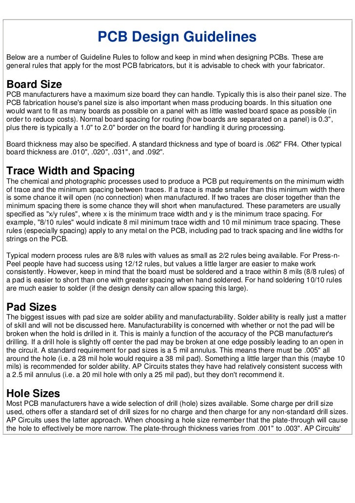  Pcb design guidelines 