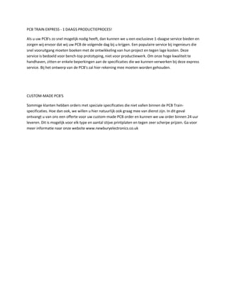 Pcb Fabricage | pcbtrain.nl