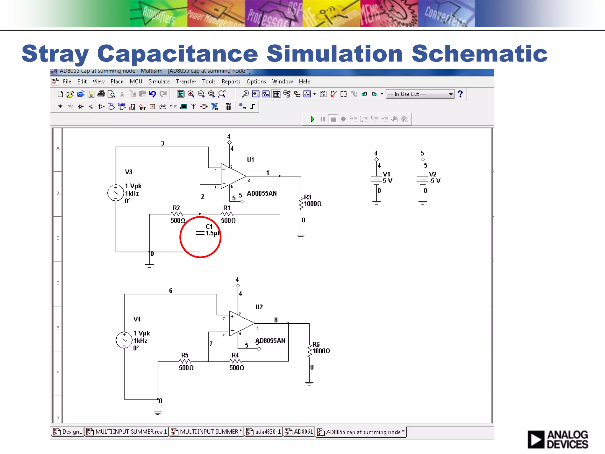 Stray Capacitance Simulation Schematic
 