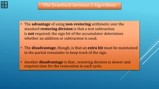 Restoring and Non-Restoring division algo for CSE | PPT | Free Download