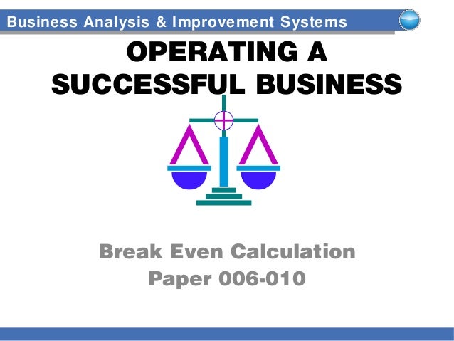 operating break even point formula operating break even point formula