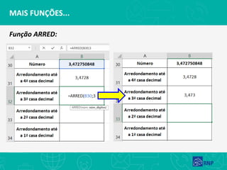 MAIS FUNÇÕES...
Função ARRED:
 