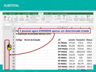SUBTOTAL
É possível agora EXPANDIR apenas um determinado Estado
 