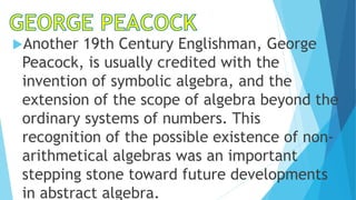 George Green Math History of Mathematics - Early to Present Period | PPTX