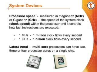 Computer Internal Speed Chart PC Components.ppt