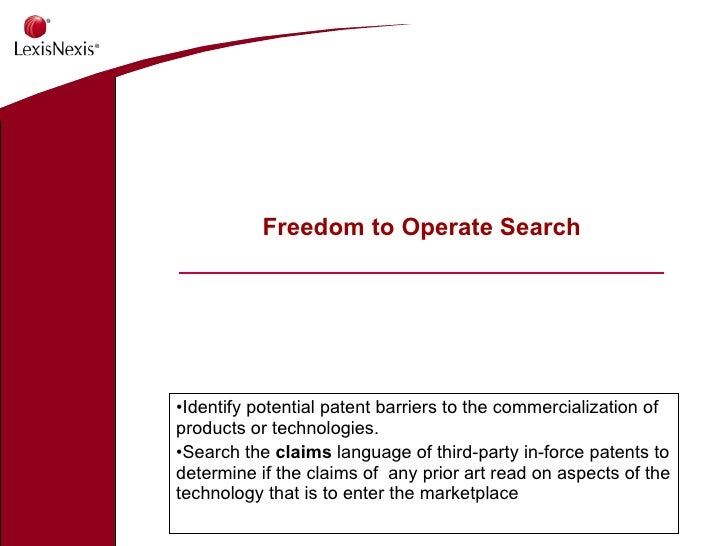 Methods To Improve Freedom To Operate Analysis