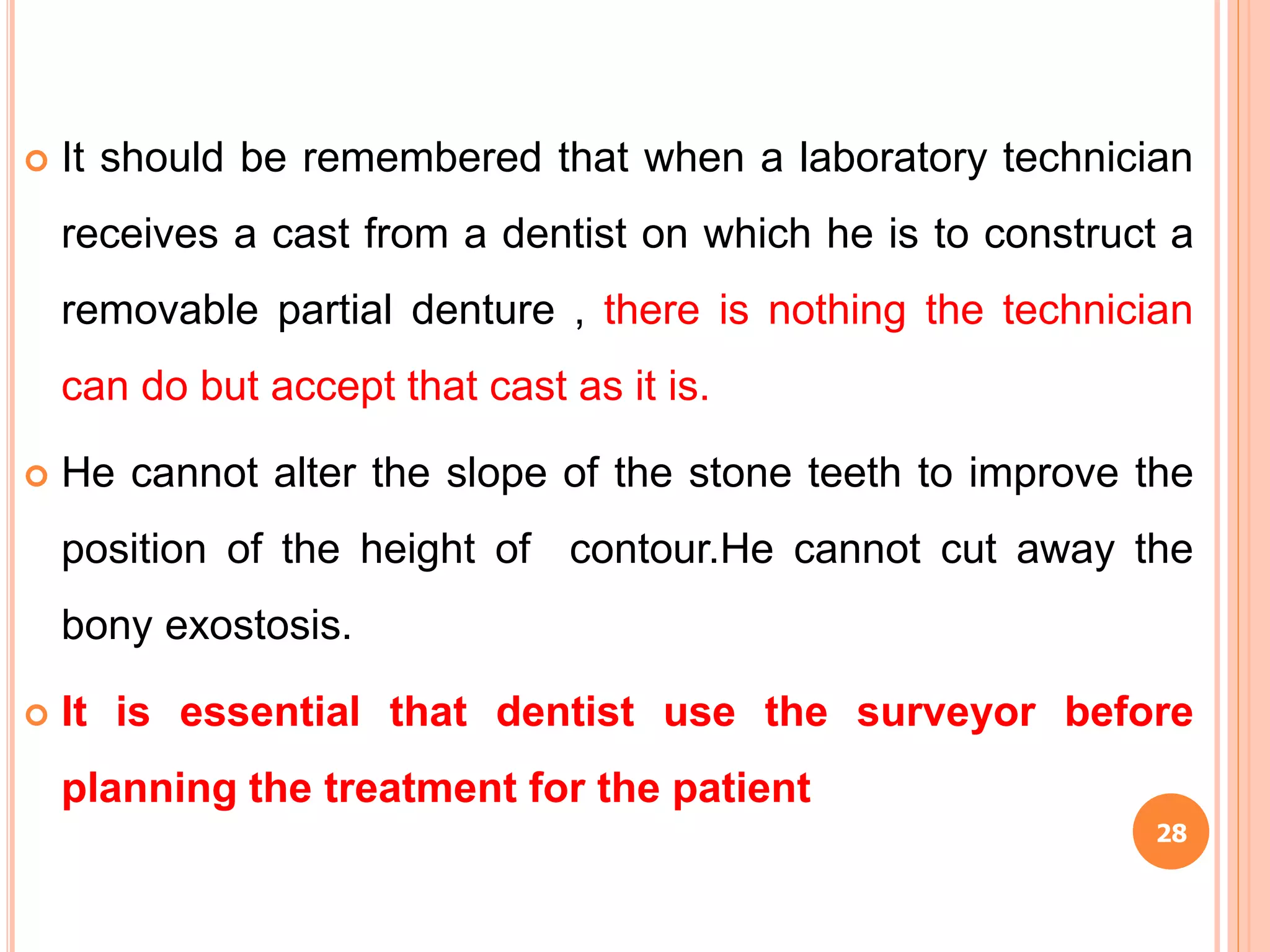 Surveying and Designing in Cast Partial Denture | PPT