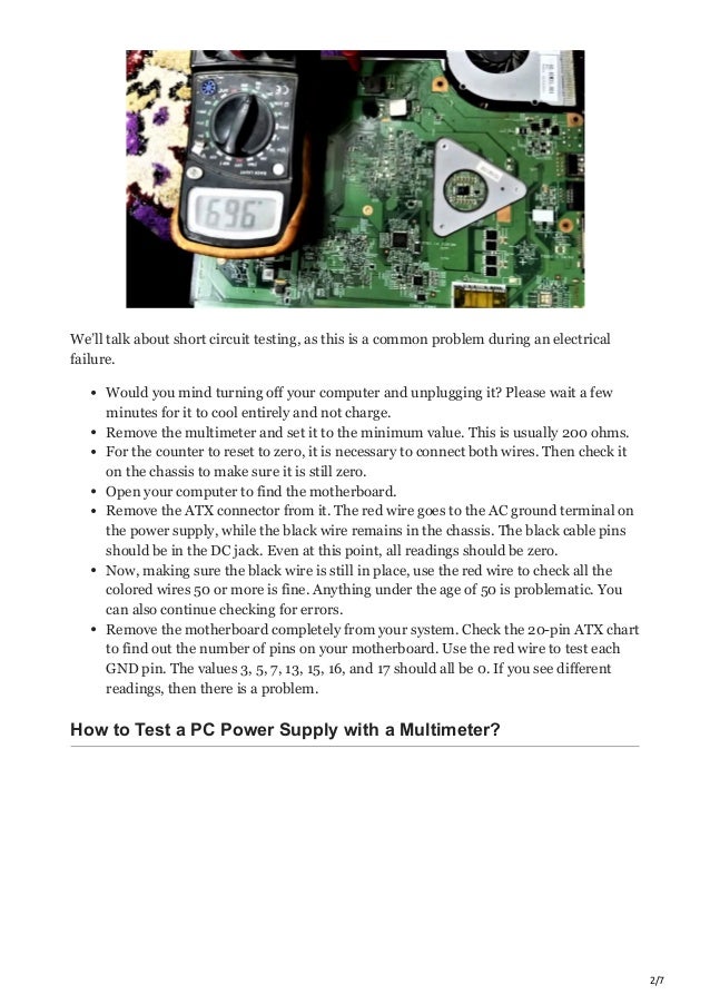 how to test motherboard with multimeter for faults