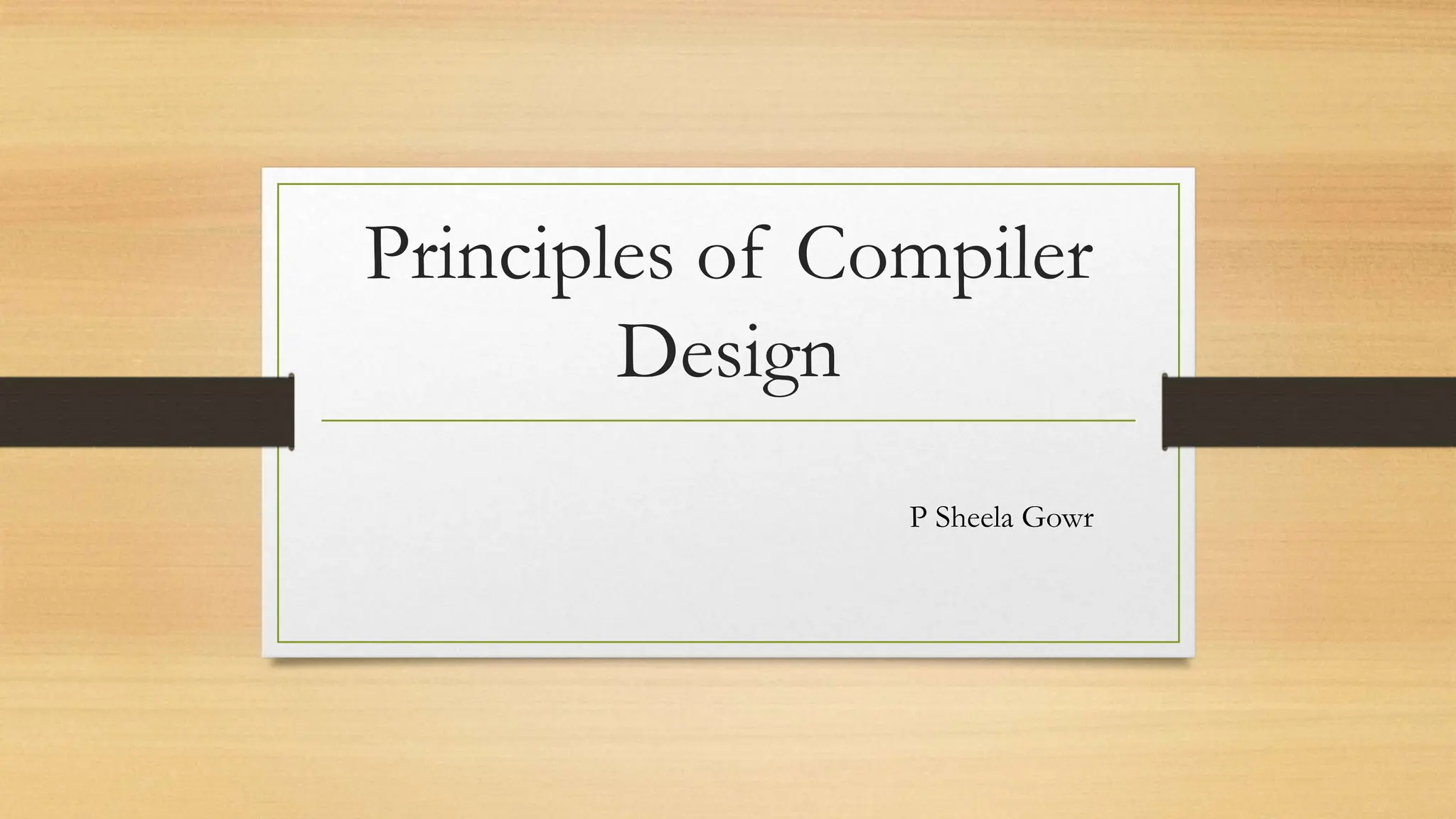 Principles of Compiler Design - Introduction | PPTX | Programming ...