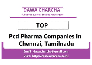 Pcd pharma companies in chennai, tamilnadu
