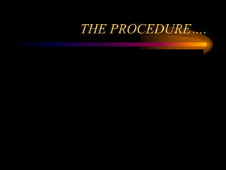 THE PROCEDURE….
 
