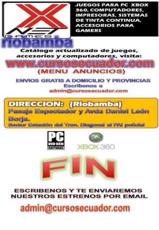 FINESCRIBENOS Y TE ENVIAREMOS NUESTROS ESTRENOS POR EMAILadmin@cursosecuador.com