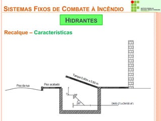 SISTEMAS FIXOS DE COMBATE À INCÊNDIO 
HIDRANTES 
Recalque – Características 
 