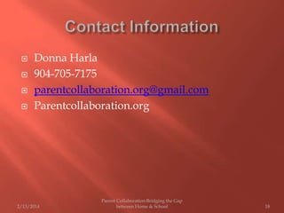 Parent Collaboration:Bridging the Gap Between Home & School | PPTX