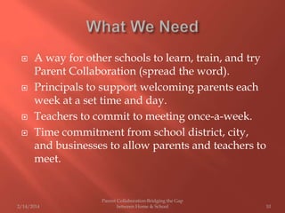 Parent Collaboration Bridging the Gap Between Home & School | PPTX