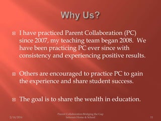 Parent Collaboration Bridging the Gap Between Home & School | PPTX