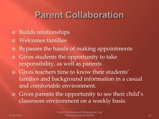 Parent Collaboration Bridging the Gap Between Home & School | PPTX