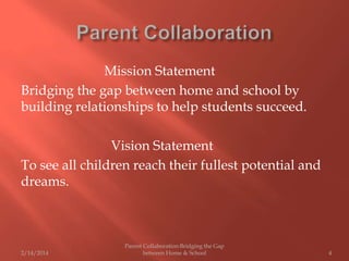 Parent Collaboration Bridging the Gap Between Home & School | PPTX