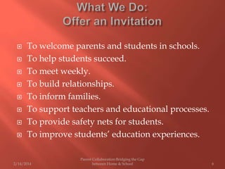 Parent Collaboration Bridging the Gap Between Home & School | PPTX