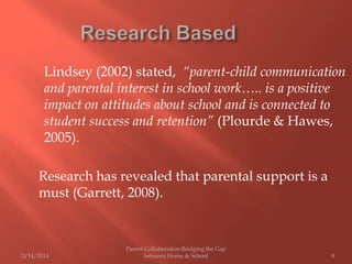 Parent Collaboration Bridging the Gap Between Home & School | PPTX