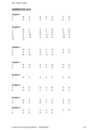 Pce set a answers | PDF