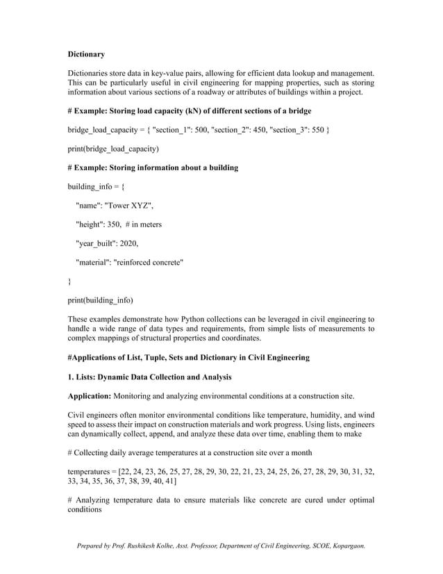 Programming in Civil Engineering_UNIT 3_NOTES | PDF | Programming ...