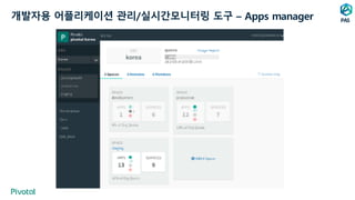 개발자용 어플리케이션 관리/실시간모니터링 도구 – Apps manager PAS
 