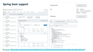 Spring boot support
https://docs.spring.io/spring-boot/docs/2.0.x/reference/html/production-ready-cloudfoundry.html
 