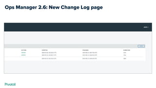 Ops Manager 2.6: New Change Log page
 