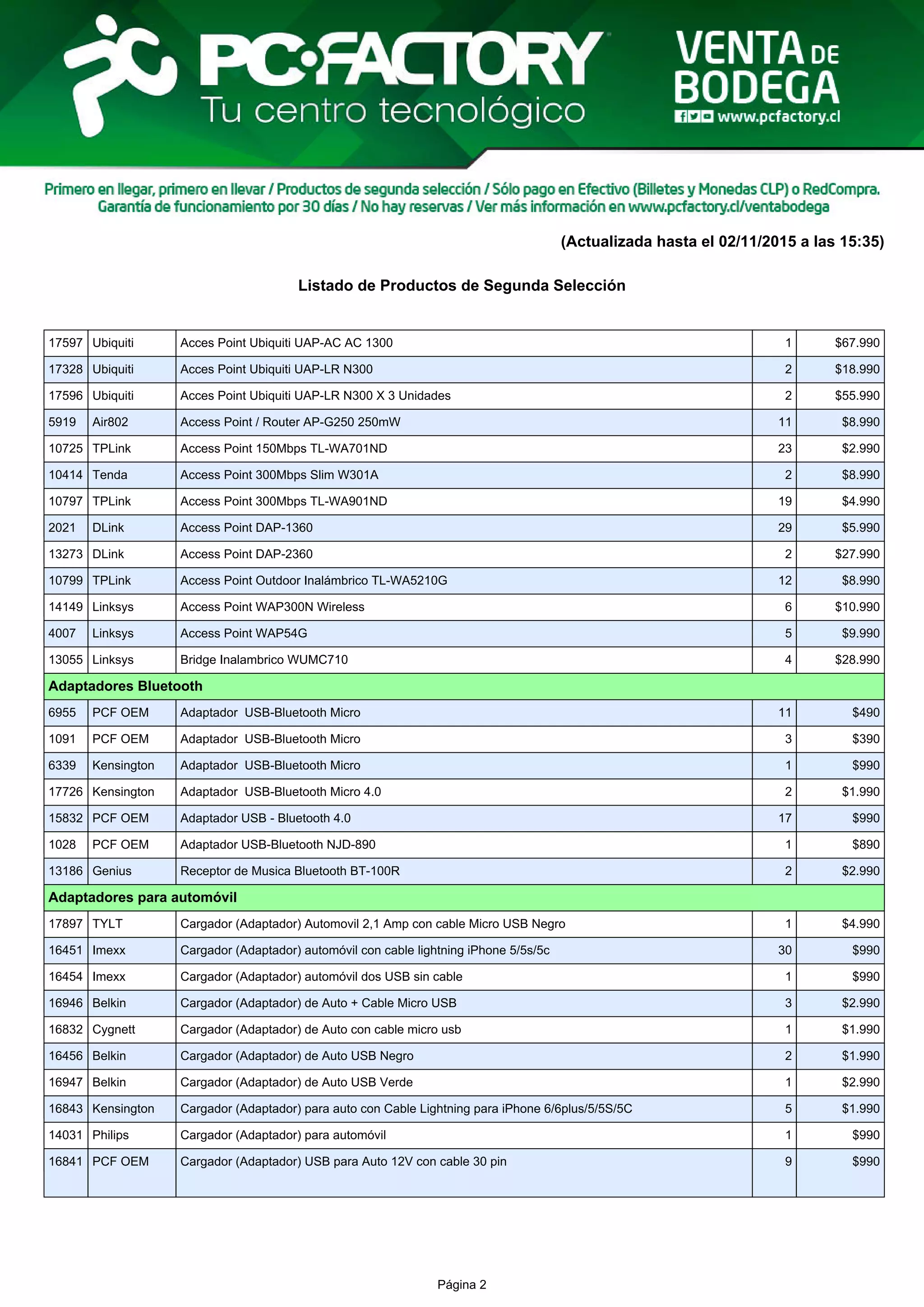 PC Factory lista precios venta de bodega | PDF