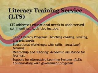 National Service Training Program: Youth Empowerment & Disaster ...