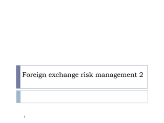 Foreign exchange risk management 2




1
 