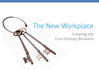 Introduction   Innovation   Leadership      Collaboration   Conclusion




                     The New Workplace
                                                  Creating the
                                         21st-Century Business




                                1
 