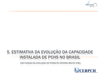 5. Estimativa da evolução da capacidade instalada de PCHs no Brasil(em função da evolução do Produto Interno Bruto (PIB))