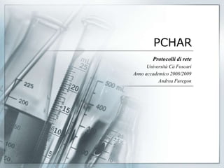 PCHAR
         Protocolli di rete
      Università Cà Foscari
Anno accademico 2008/2009
           Andrea Furegon
 