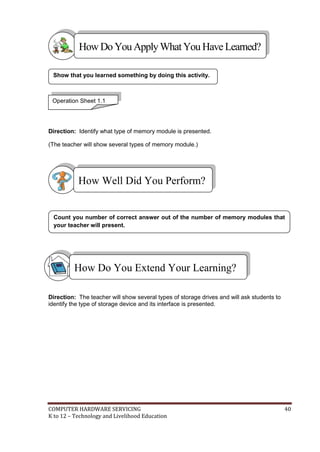 Pc hardware servicing learning module (1) | PDF