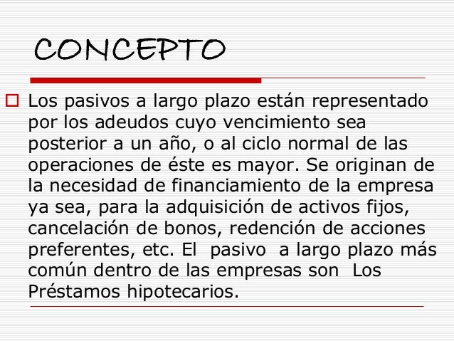Pasivo a largo plazo