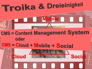 20
© PROJECT CONSULT Unternehmensberatung Dr. Ulrich Kampffmeyer GmbH 2011 / Autorenrecht: <Vorname Nachname> Jan-18 / Quelle: PROJECT CONSULT 6
Aktuelle Trends im Enterprise Information Management Update-Tage EIM 2012Dr. Ulrich Kampffmeyer
In Anlehnung an: PJOTR STOJANOW (Bulgarian, 1857-1957) Russian Wedding
Mobile
SocialCloud
 
