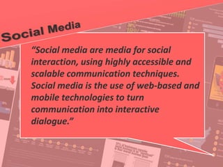 30
© PROJECT CONSULT Unternehmensberatung Dr. Ulrich Kampffmeyer GmbH 2011 / Autorenrecht: <Vorname Nachname> Jan-18 / Quelle: PROJECT CONSULT 2
Aktuelle Trends im Enterprise Information Management Update-Tage EIM 2012Dr. Ulrich Kampffmeyer
“Social media are media for social
interaction, using highly accessible and
scalable communication techniques.
Social media is the use of web-based and
mobile technologies to turn
communication into interactive
dialogue.”
 