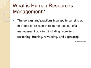 Basics in HR Management