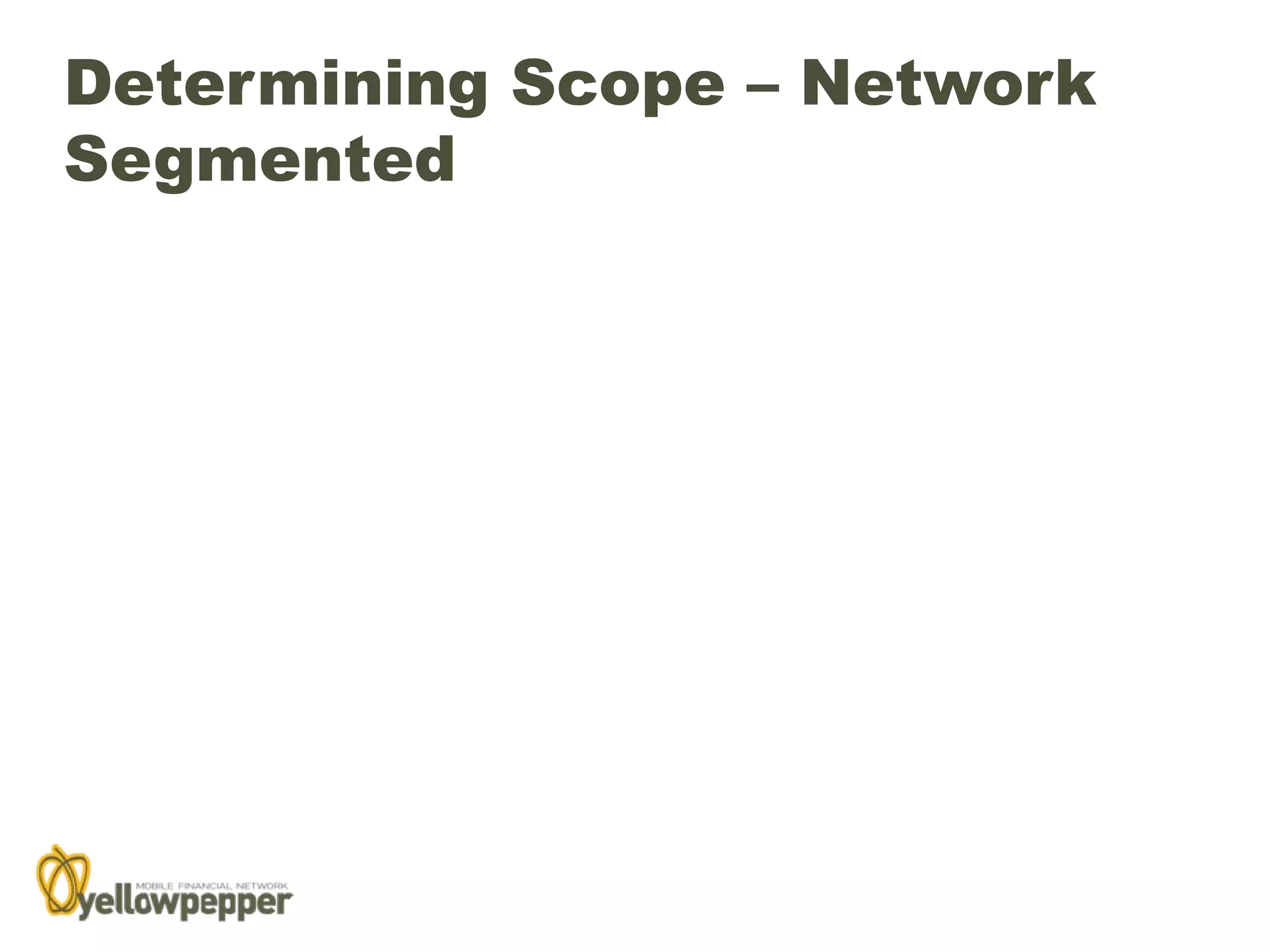 Determining Scope – Network
Segmented
 