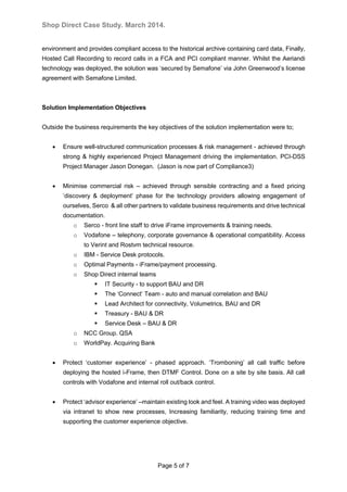 PCI DSS Compliance. Shop Direct; A Case Study. | PDF