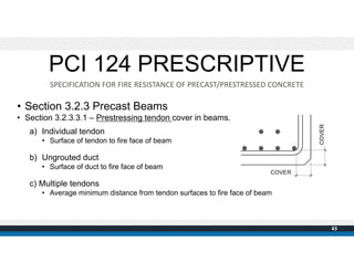 • Section 3.2.3 Precast Beams
• Section 3.2.3.3.1 – Prestressing tendon cover in beams.
a) Individual tendon
• Surface of ...
