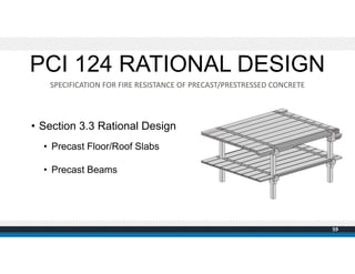 • Section 3.3 Rational Design
• Precast Floor/Roof Slabs
• Precast Beams
SPECIFICATION FOR FIRE RESISTANCE OF PRECAST/PRES...
