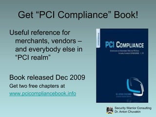 Phase 3 Do it!Following the prioritized plan, start building If under actual PCI regime, start from payment networks [of course!]Adjust! You are not “praying to PCI gods”Q: Can I use ISO27001 instead?A: Sure, but you would not be reading this if you had this choice!